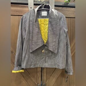 Helena Quinn Sample Blazer – Gray Striped Cropped Jacket S NWT ($298)